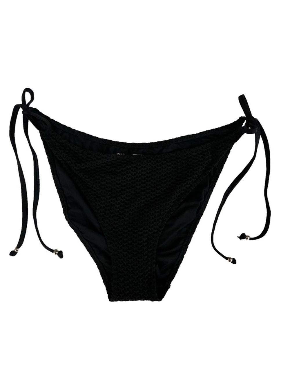 LOVE & SPORTS PLUS SIZE XXL 20 MACRAME BLACK STRING Tie-Side Bikini Bottom NWOT